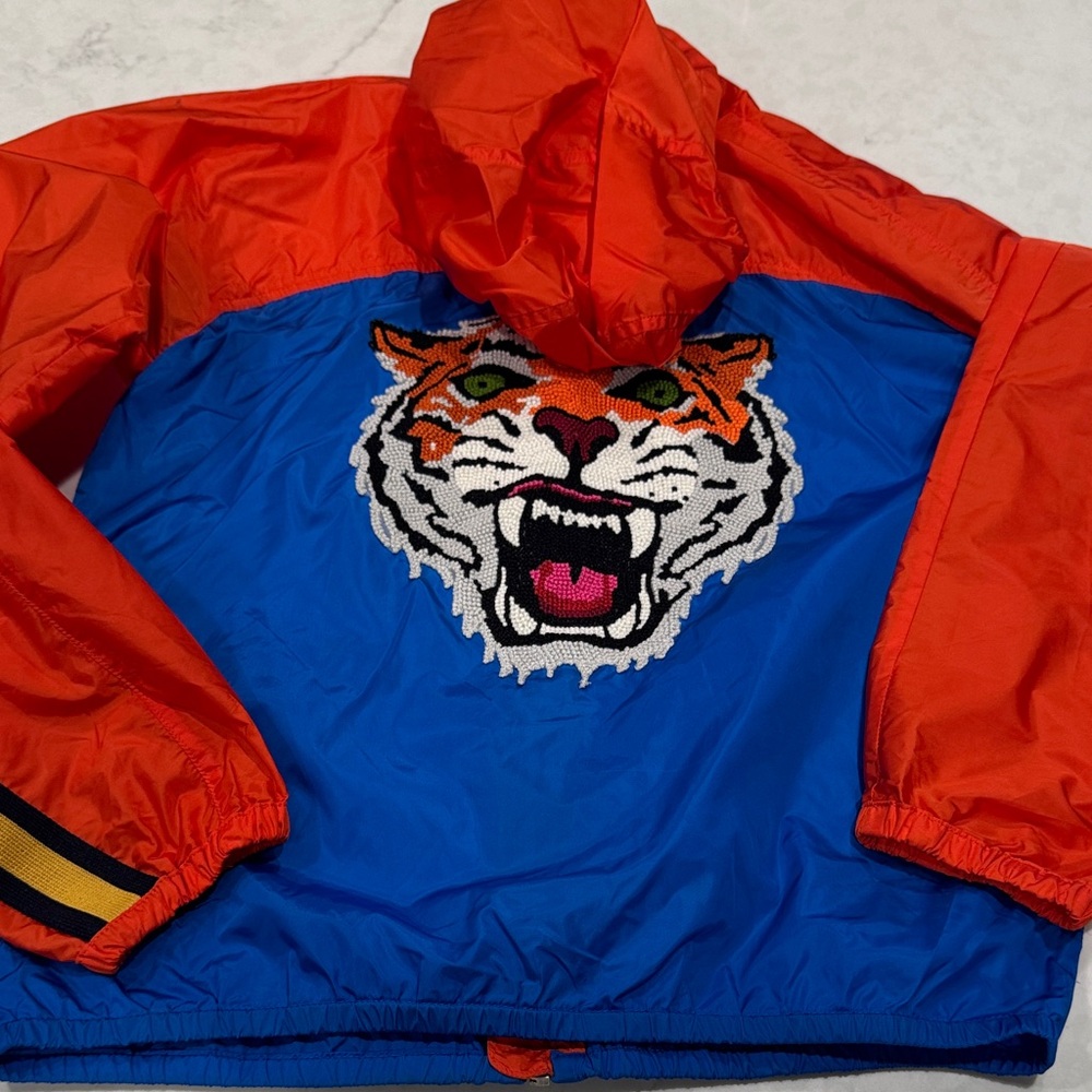 Gucci Kids Orange and Blue Tiger Raincoat